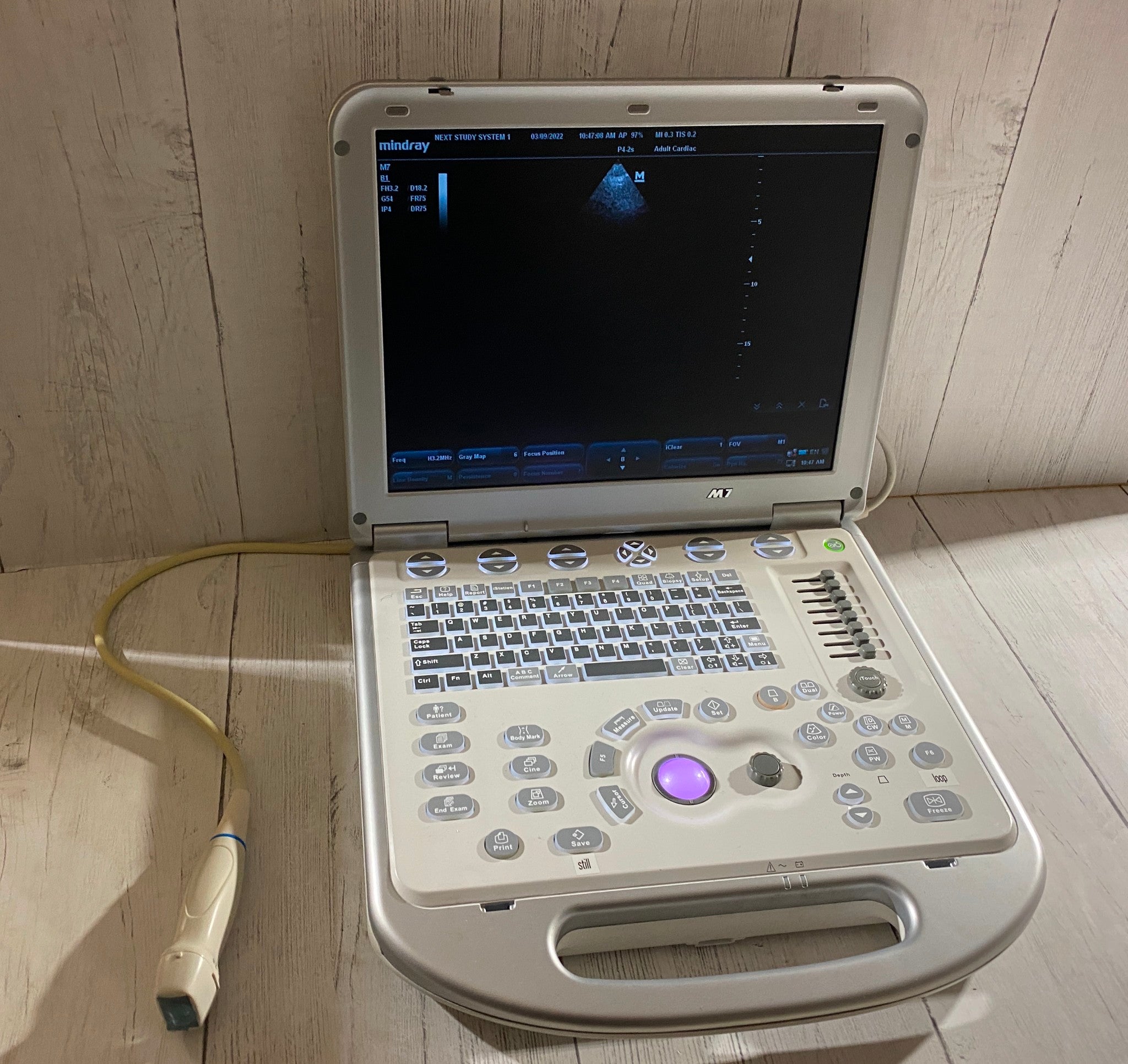 Advanced Cardiac Ultrasound Mindray M7 with one cardiac phased array probe DIAGNOSTIC ULTRASOUND MACHINES FOR SALE