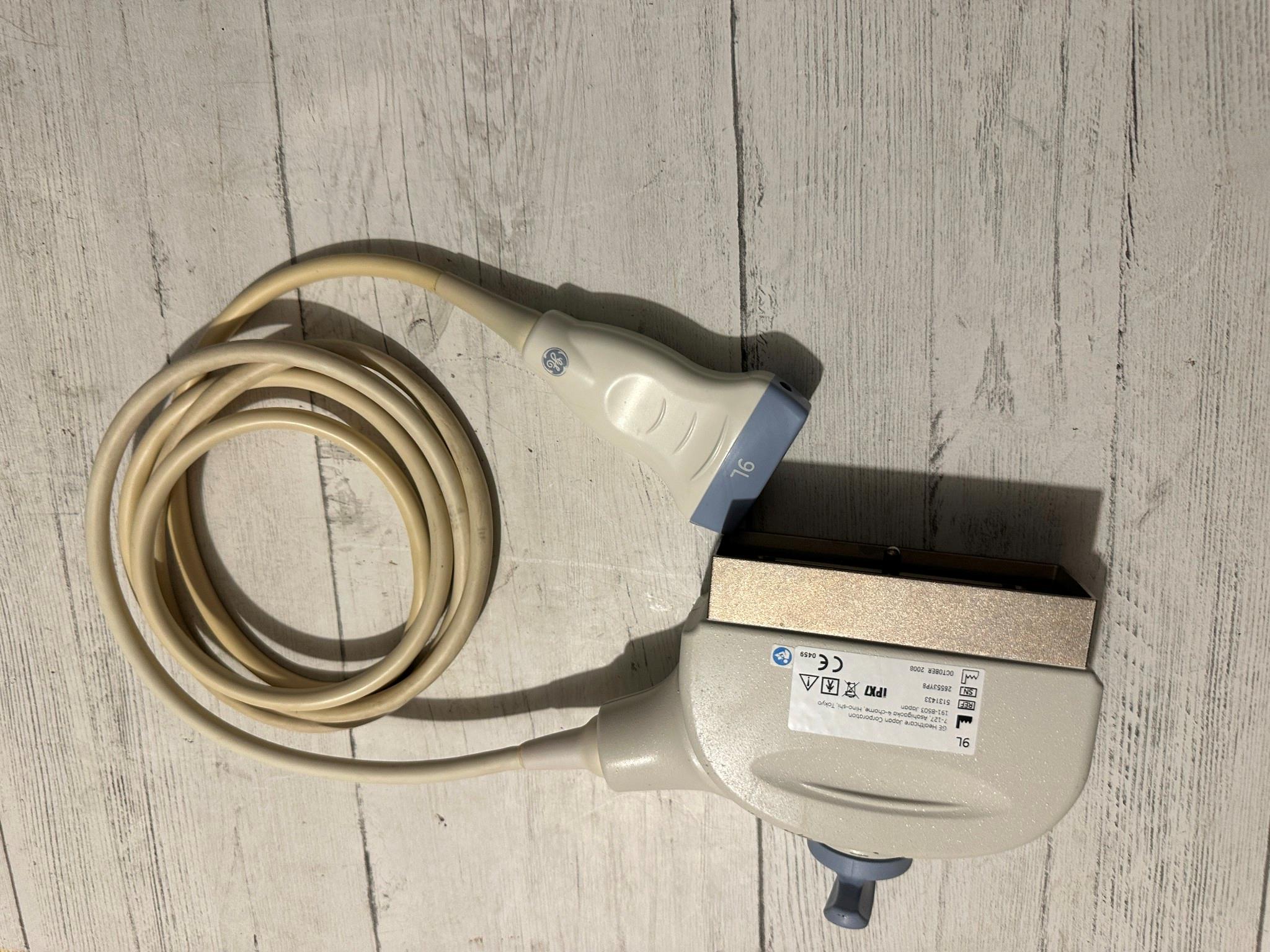 GE 9L Ultrasound Linear Array Probe Transducer for Logiq 9, Model 5131433 2008 DIAGNOSTIC ULTRASOUND MACHINES FOR SALE