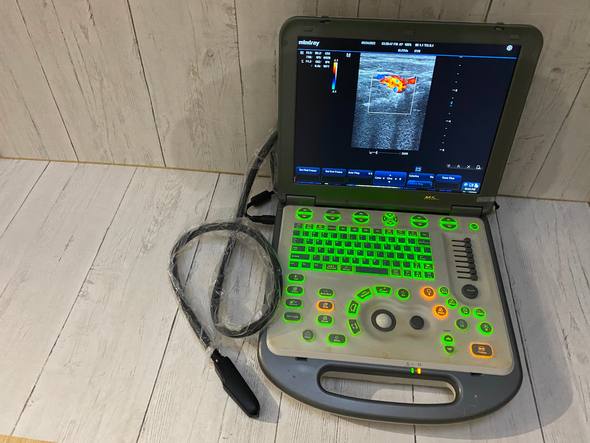 MindRay M5 Vet veterinary Ultrasound with equine/bovine rectal probe 6LE5VS DIAGNOSTIC ULTRASOUND MACHINES FOR SALE