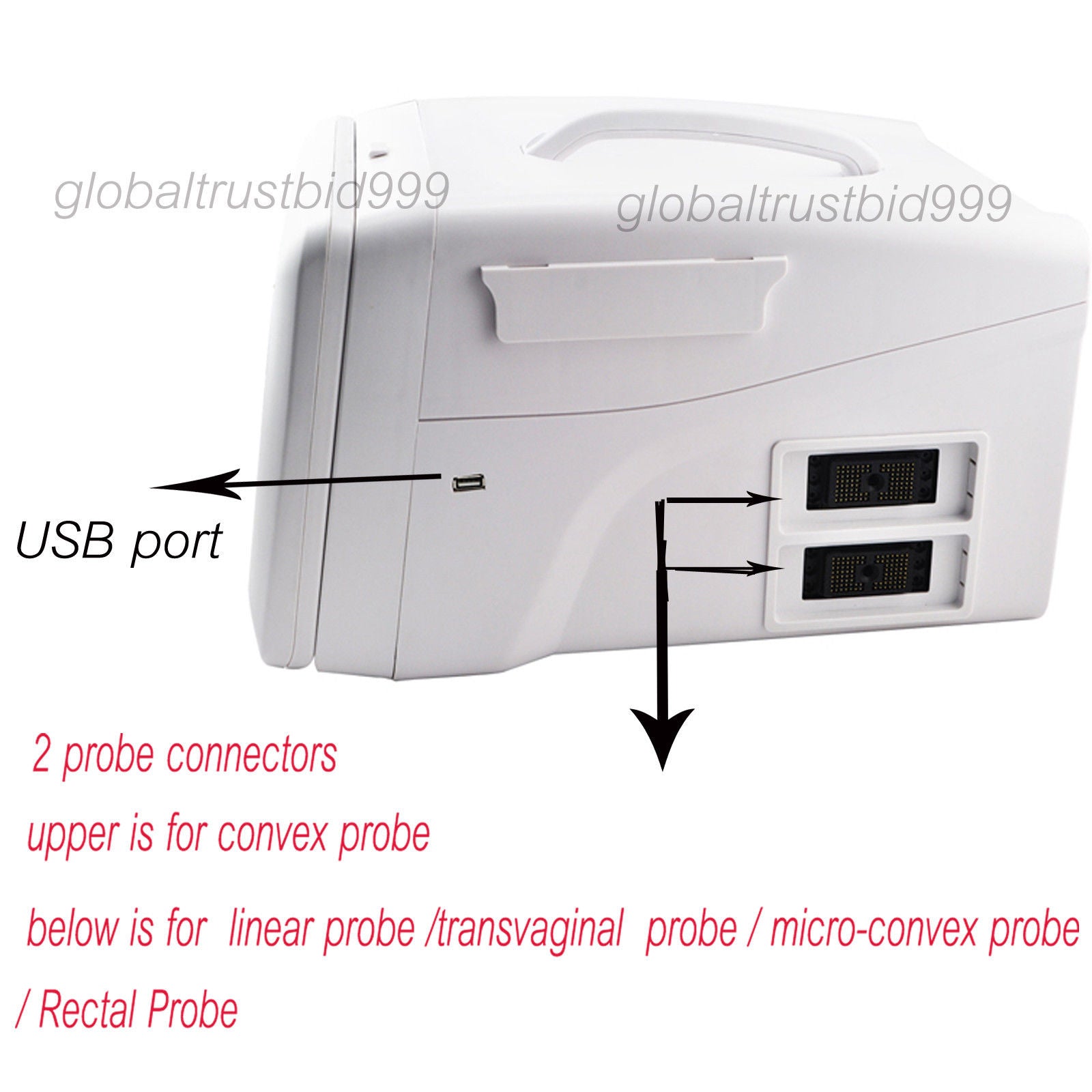 Portable LCD Digital Ultrasound Scanner with 7.5 mhz Linear Probe + 3D Software DIAGNOSTIC ULTRASOUND MACHINES FOR SALE