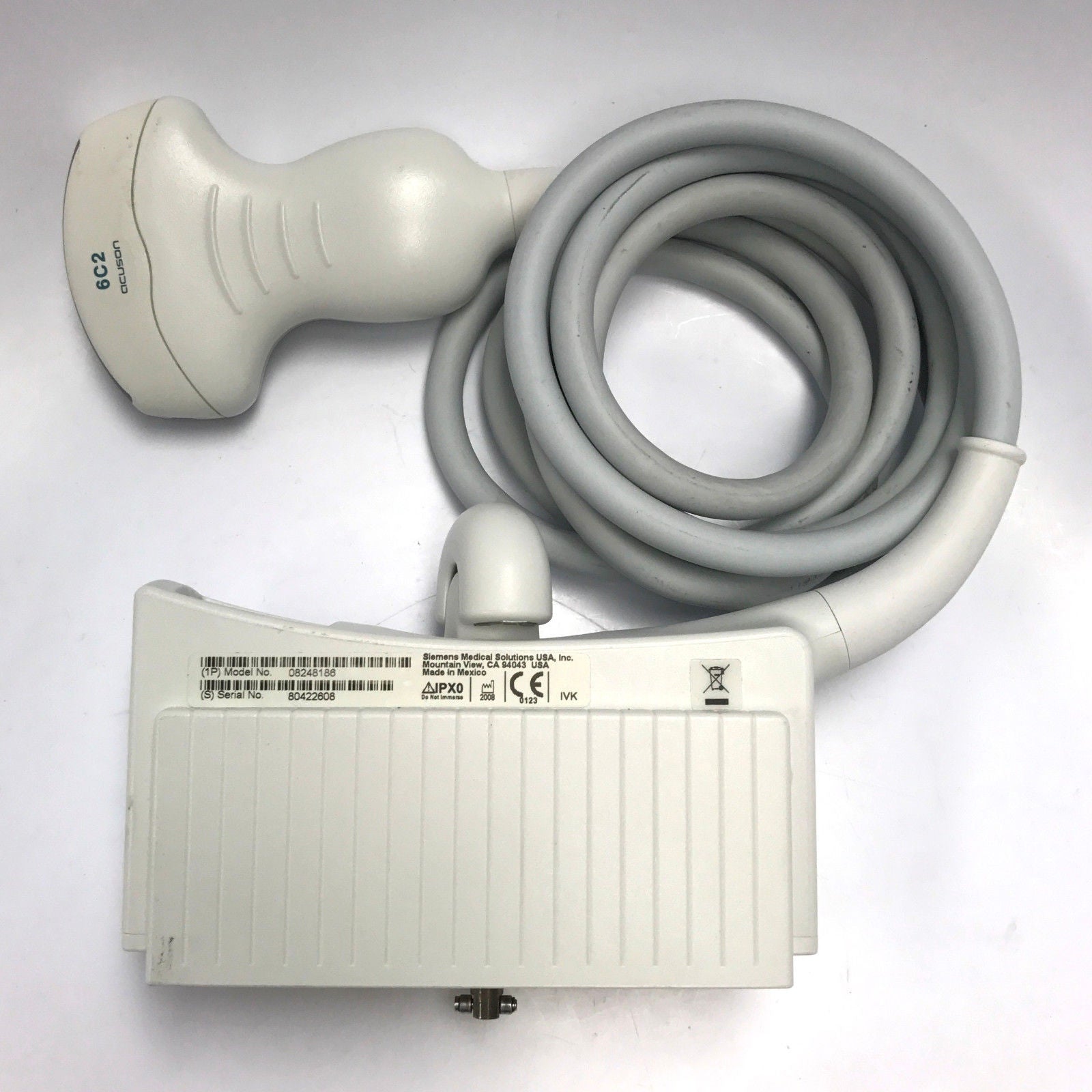 Acuson 6C2 Convex Ultrasound Transducer Probe 08248186 Sequoia 512, S1000 S2000 DIAGNOSTIC ULTRASOUND MACHINES FOR SALE