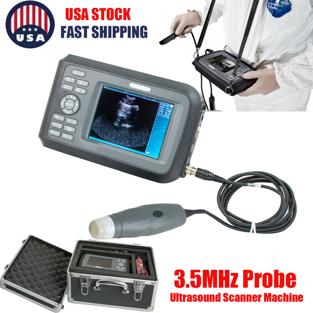 Portable Animal Veterinary Ultrasound Scanner System Machine 3.5MHZ Probe +Case DIAGNOSTIC ULTRASOUND MACHINES FOR SALE
