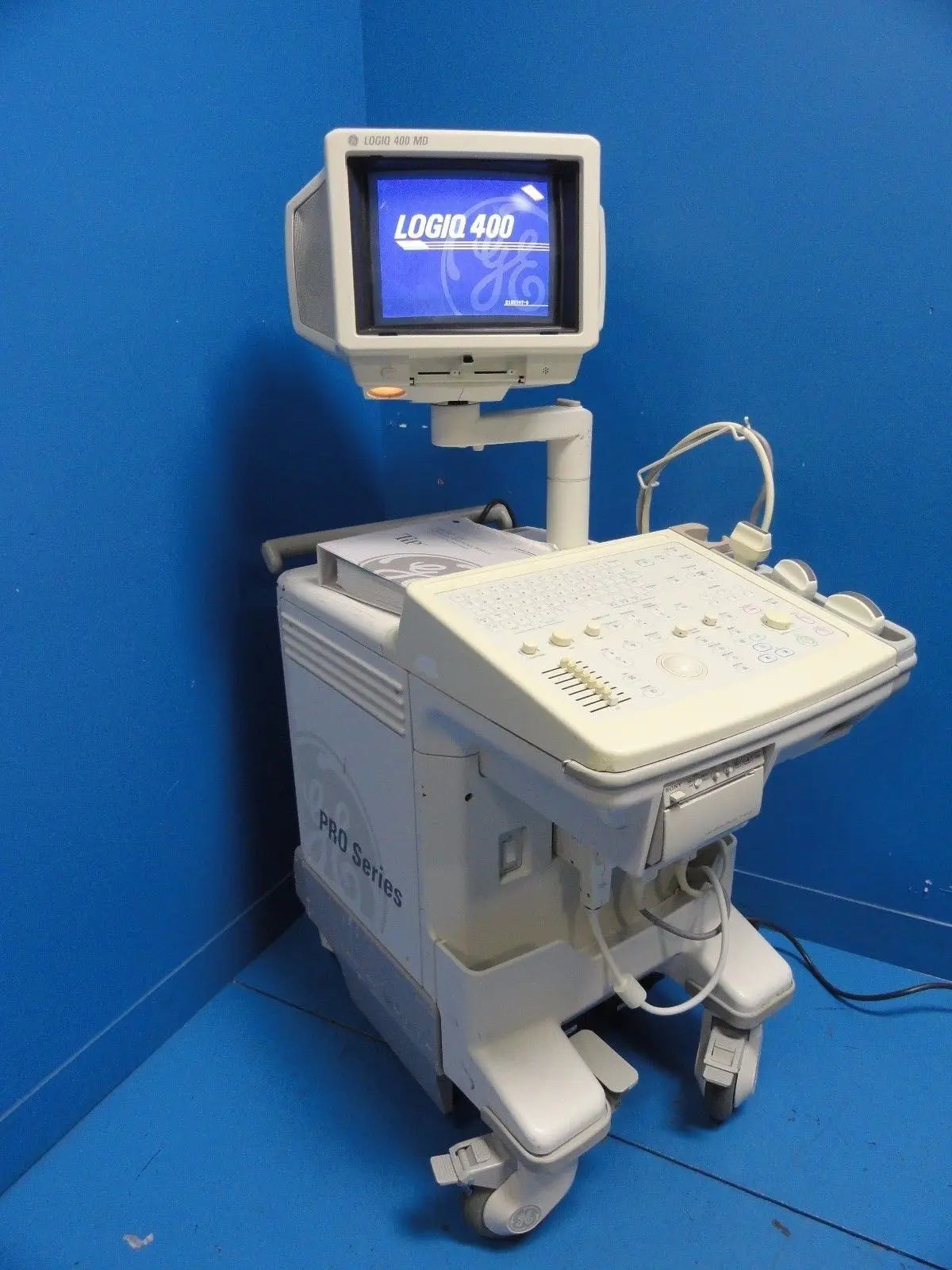 GE Logiq 400 MD Soft Pack Ultrasound W/ C364, C551, 739L Probes & Printer~12413 DIAGNOSTIC ULTRASOUND MACHINES FOR SALE