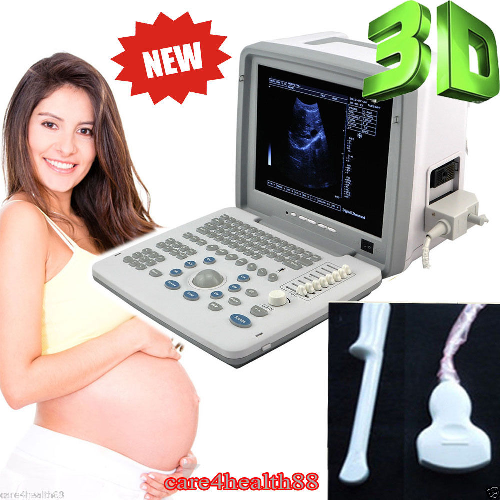 Large LED Digital 3D Ultrasound Scanner Machine +Convex &Transvaginal 2 Probes 190891662194 DIAGNOSTIC ULTRASOUND MACHINES FOR SALE