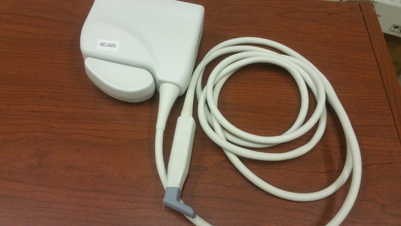 white probe device on a table