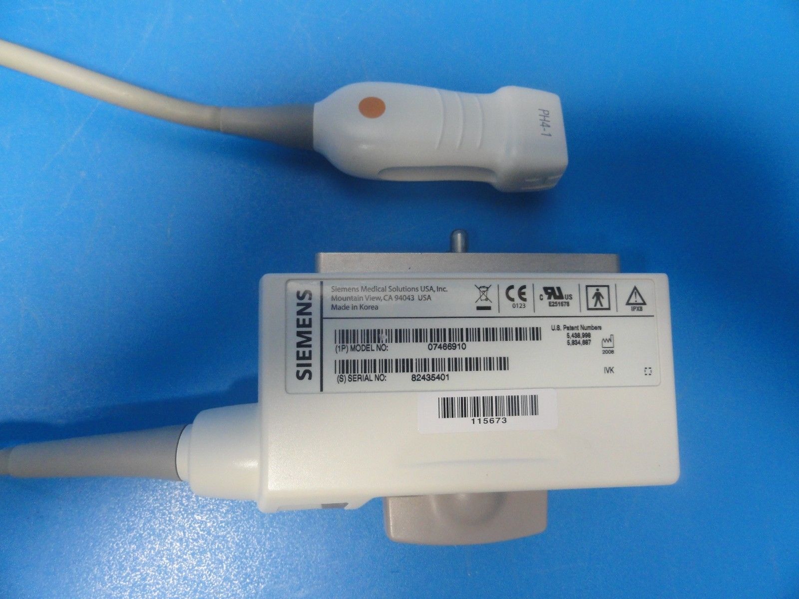 2008 Siemens Acuson Antares PH4-1 Frequency 4–1 MHz Ultrasound Probe (6831) DIAGNOSTIC ULTRASOUND MACHINES FOR SALE