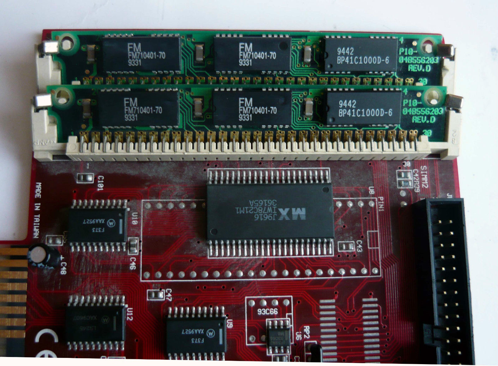a close up of two electronic components on a table