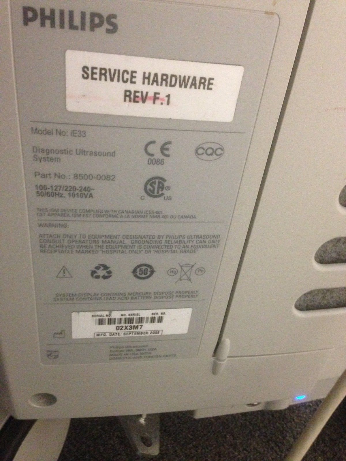 a close up of a machine with a label on it
