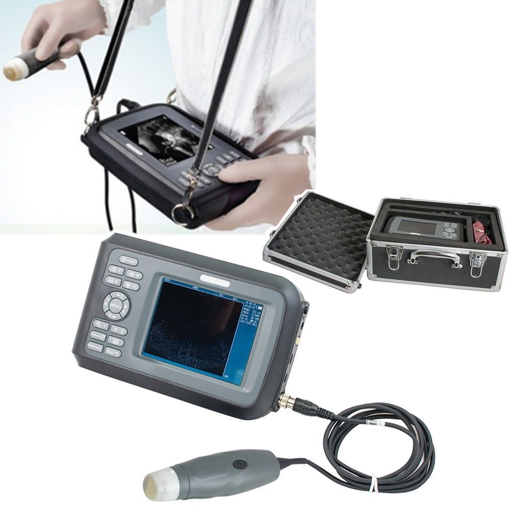 Handheld Veterinary Ultrasound Scanner System Machine Animals Convex Probe +CASE DIAGNOSTIC ULTRASOUND MACHINES FOR SALE