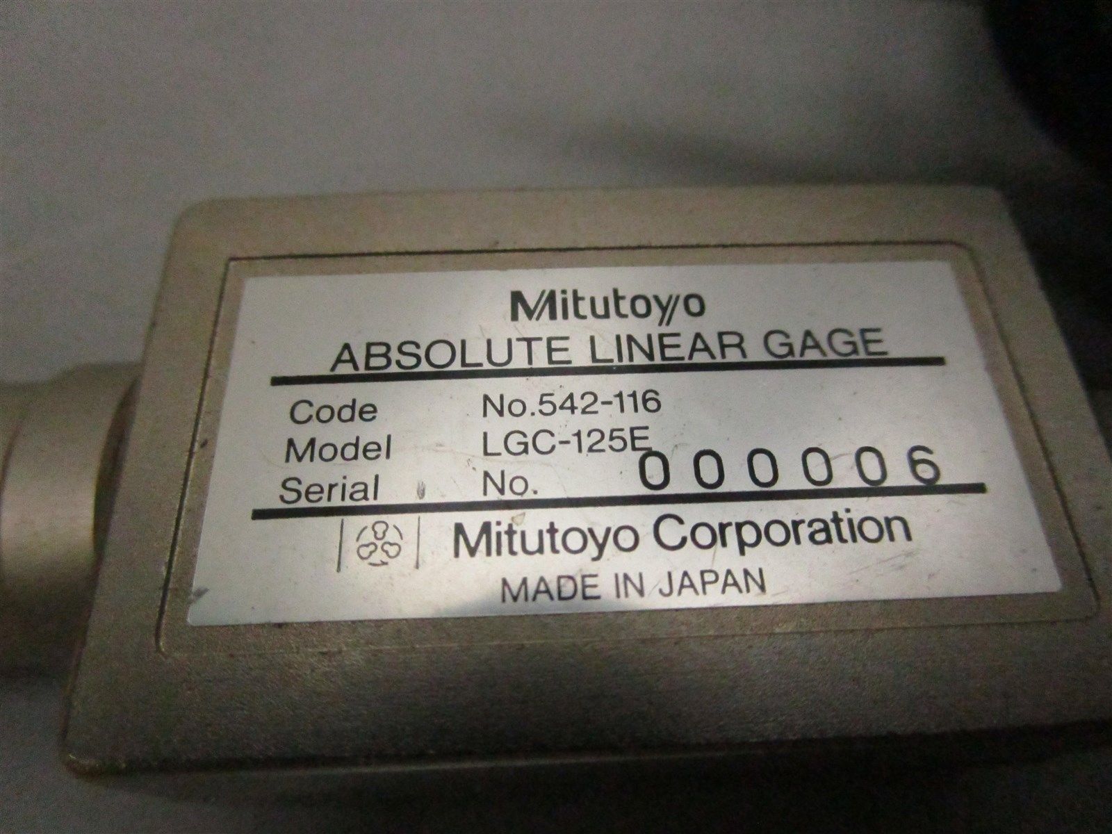 Mitutoyo No. 542-116 Absolute Linear Gage LGC-125E Good Used Surplus DIAGNOSTIC ULTRASOUND MACHINES FOR SALE