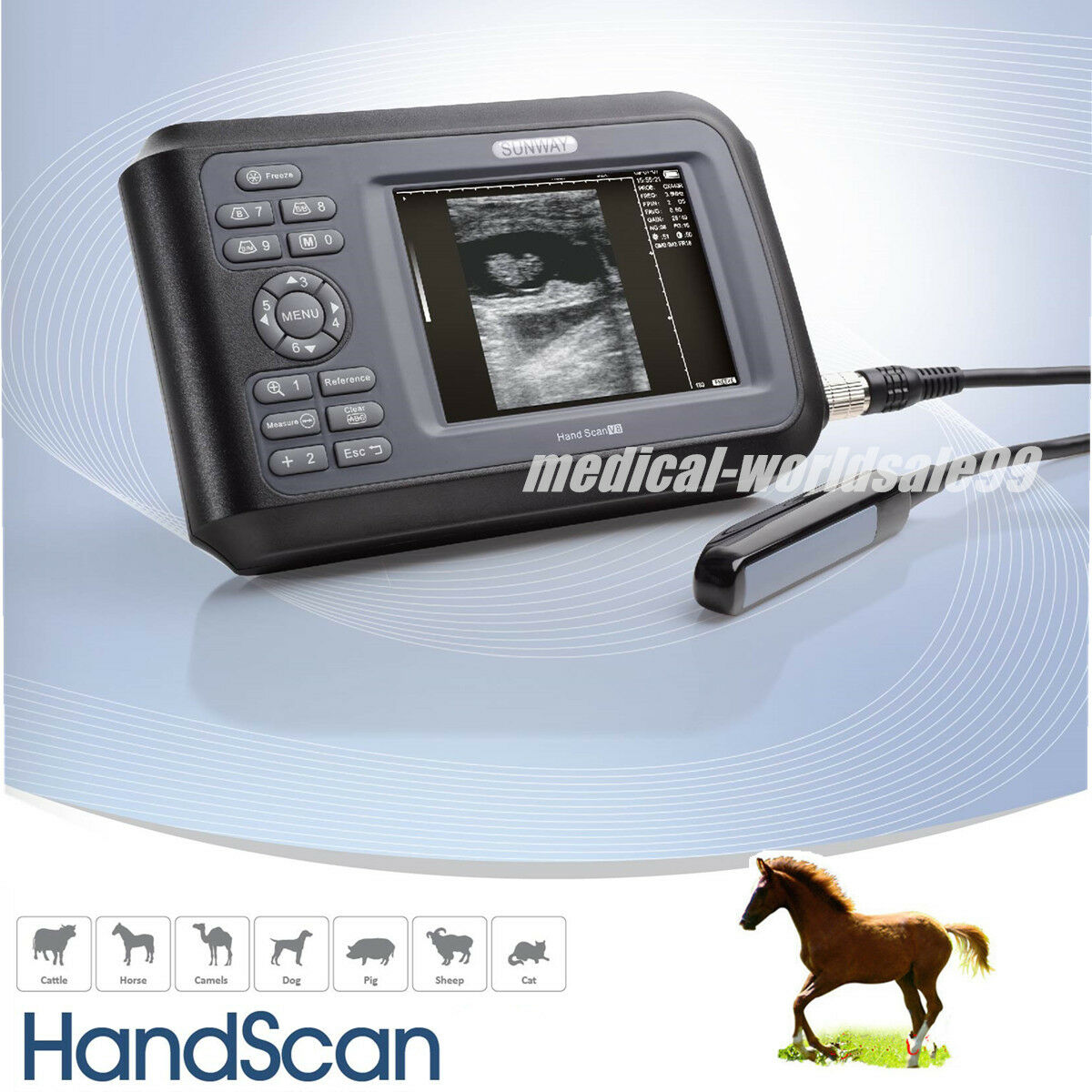 Portable Vet Digital Ultrasound Scanner Machine System Animal With Rectal Probe DIAGNOSTIC ULTRASOUND MACHINES FOR SALE