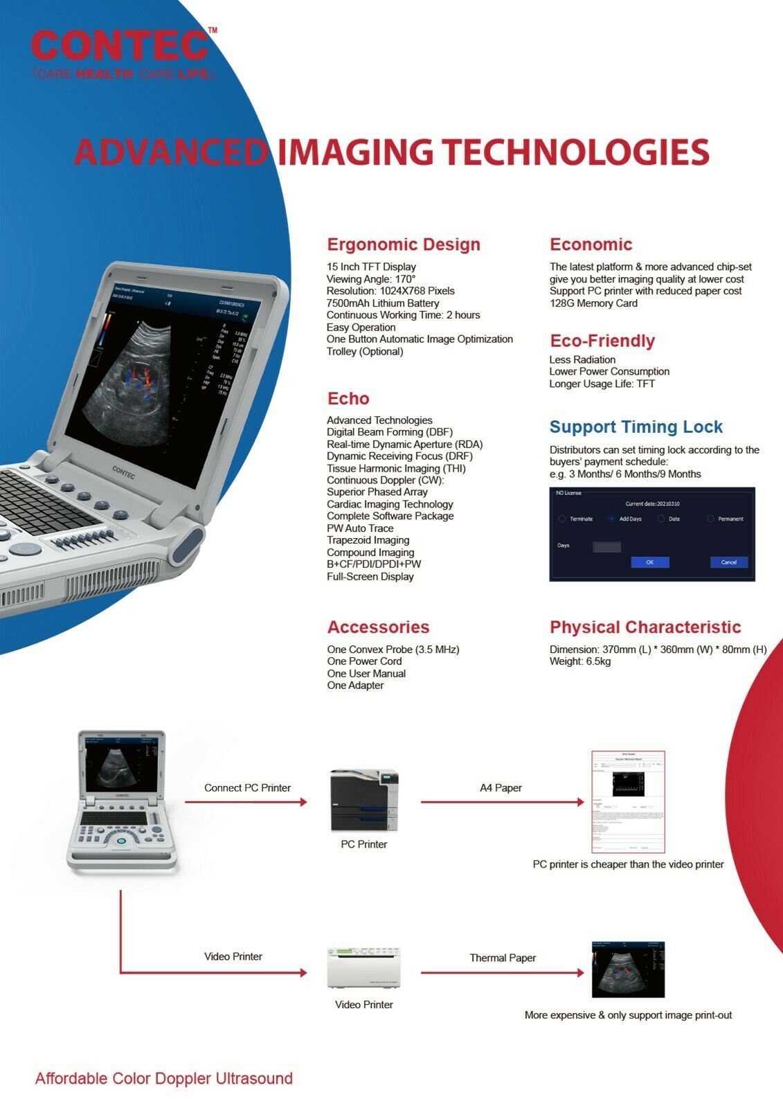 Color Doppler Ultrasound Scanner Cardiac Machine + Phased Array Probe Heart Exam DIAGNOSTIC ULTRASOUND MACHINES FOR SALE
