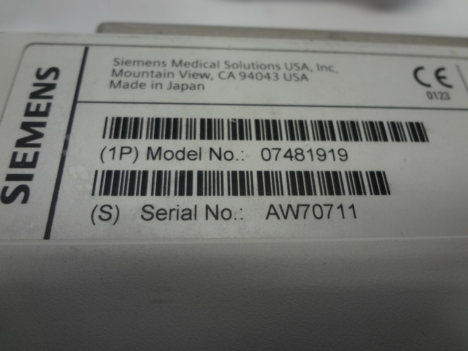 Siemens 07481919 C5F1 Ultrasound Probe DIAGNOSTIC ULTRASOUND MACHINES FOR SALE