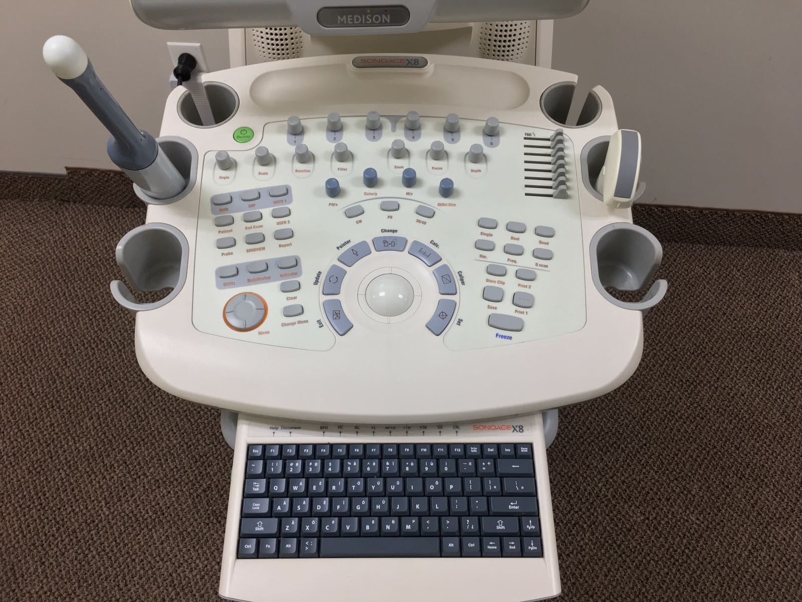 Medison SonoAce X8 OB/Gyn Ultrasound System w/ 3D5-9EK, 3D/4D, C2-8 Probes DIAGNOSTIC ULTRASOUND MACHINES FOR SALE