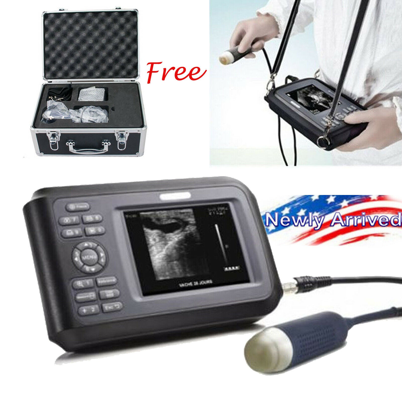 Portable Ultrasound Scanner Machine Portable Pregnancy Animal Veterinary + Case DIAGNOSTIC ULTRASOUND MACHINES FOR SALE