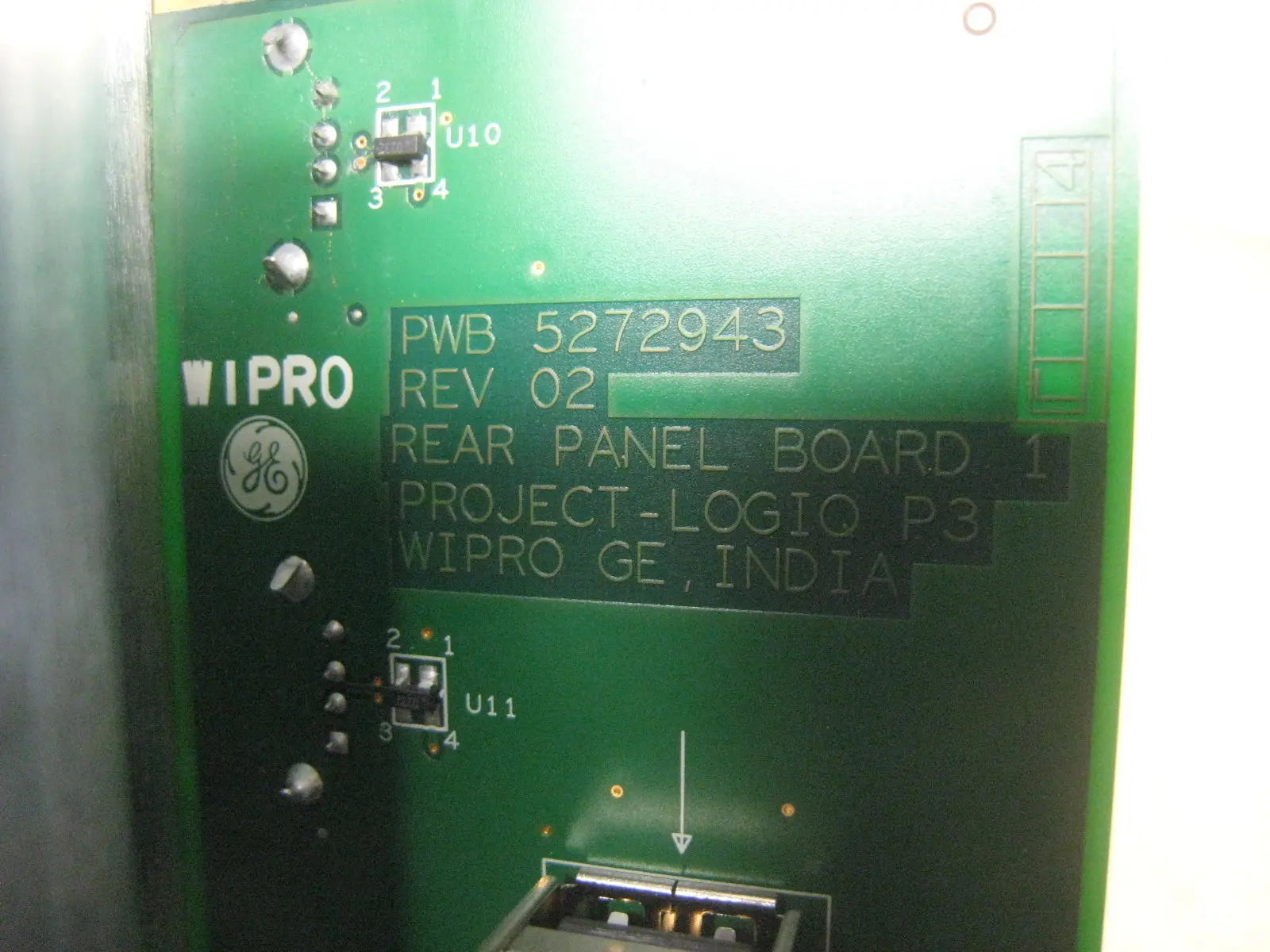 GE Logiq P3 5313708 Ultrasound Machine Rear I/O Interface Panel Board Assy Used DIAGNOSTIC ULTRASOUND MACHINES FOR SALE